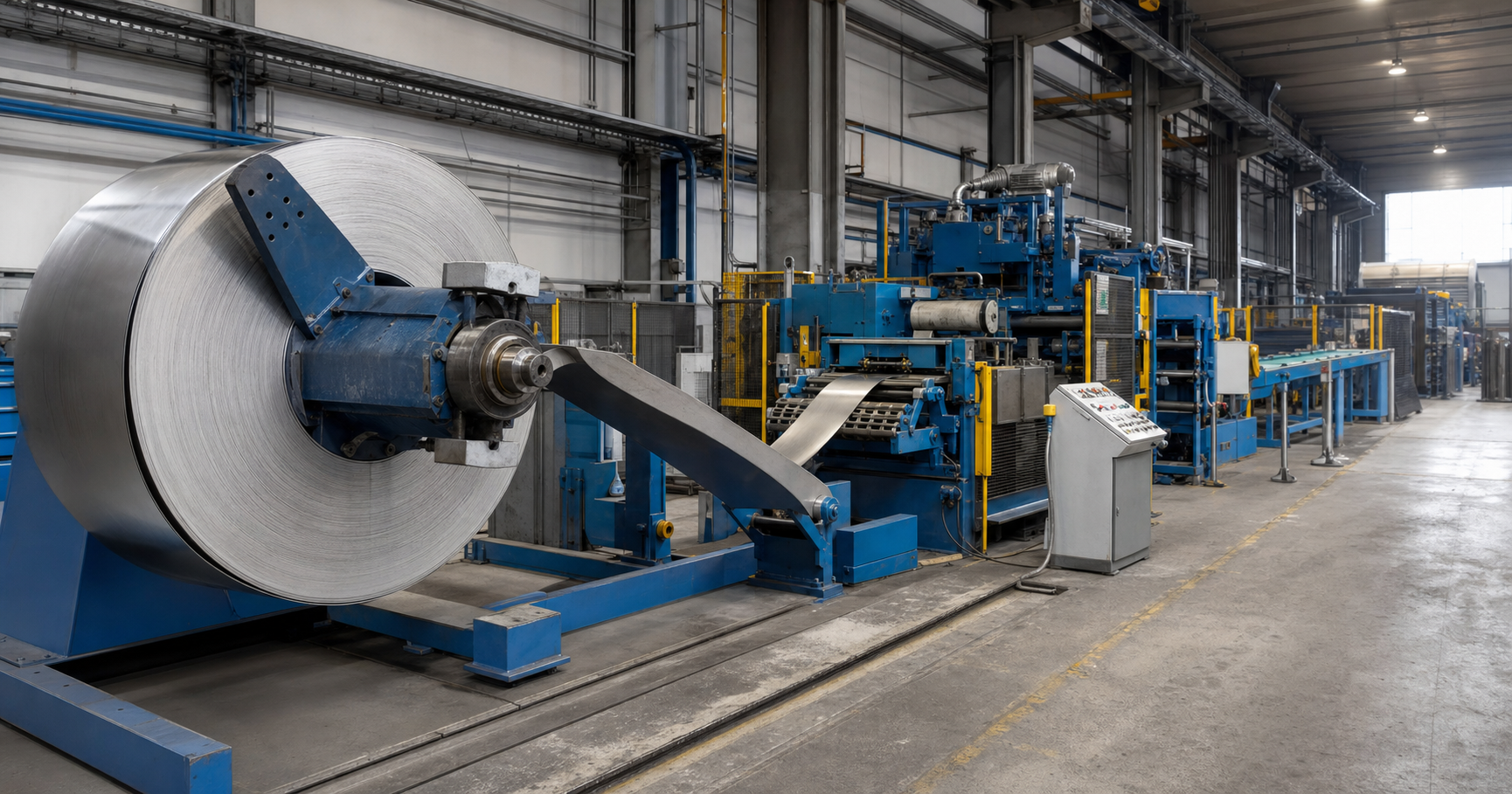 Used steel coil processing line